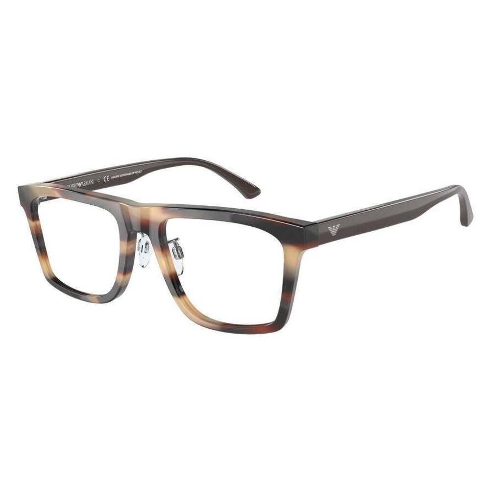 Emporio Armani EA3185F Eyeglasses Striped Brown Rectangular